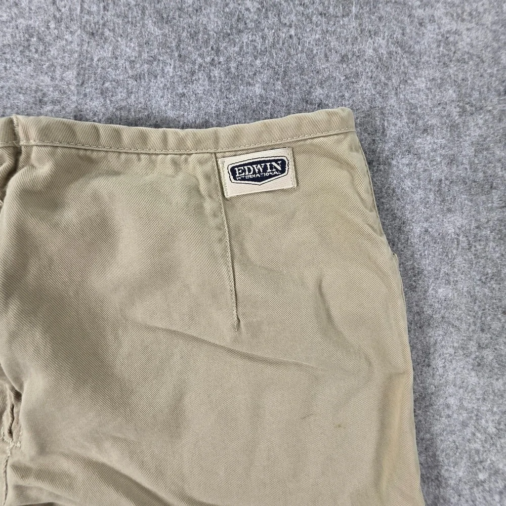 Vintage Edwin International Jeans 32x30 Khaki Tan Beige Pants Wide Leg Y2K 90s